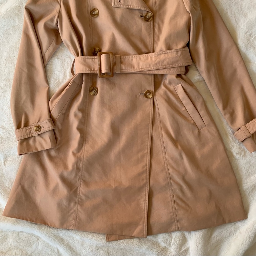 FOREVER 21 Peach Trench Coat XS - Picture 3 of 11